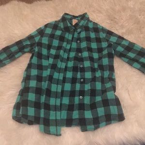 Teal and black flanel.